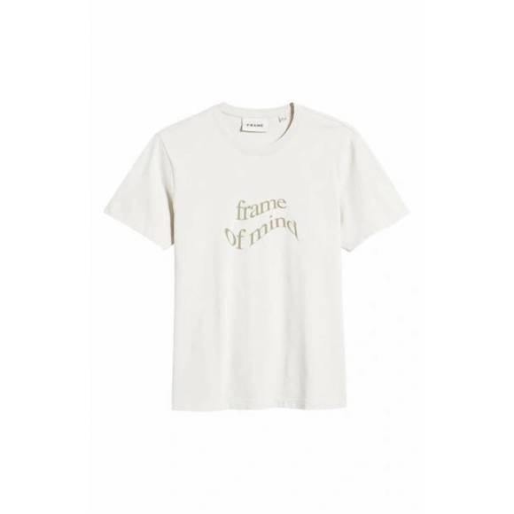 NEW FRAME waved logo tee in ecru - Picture 1 of 3